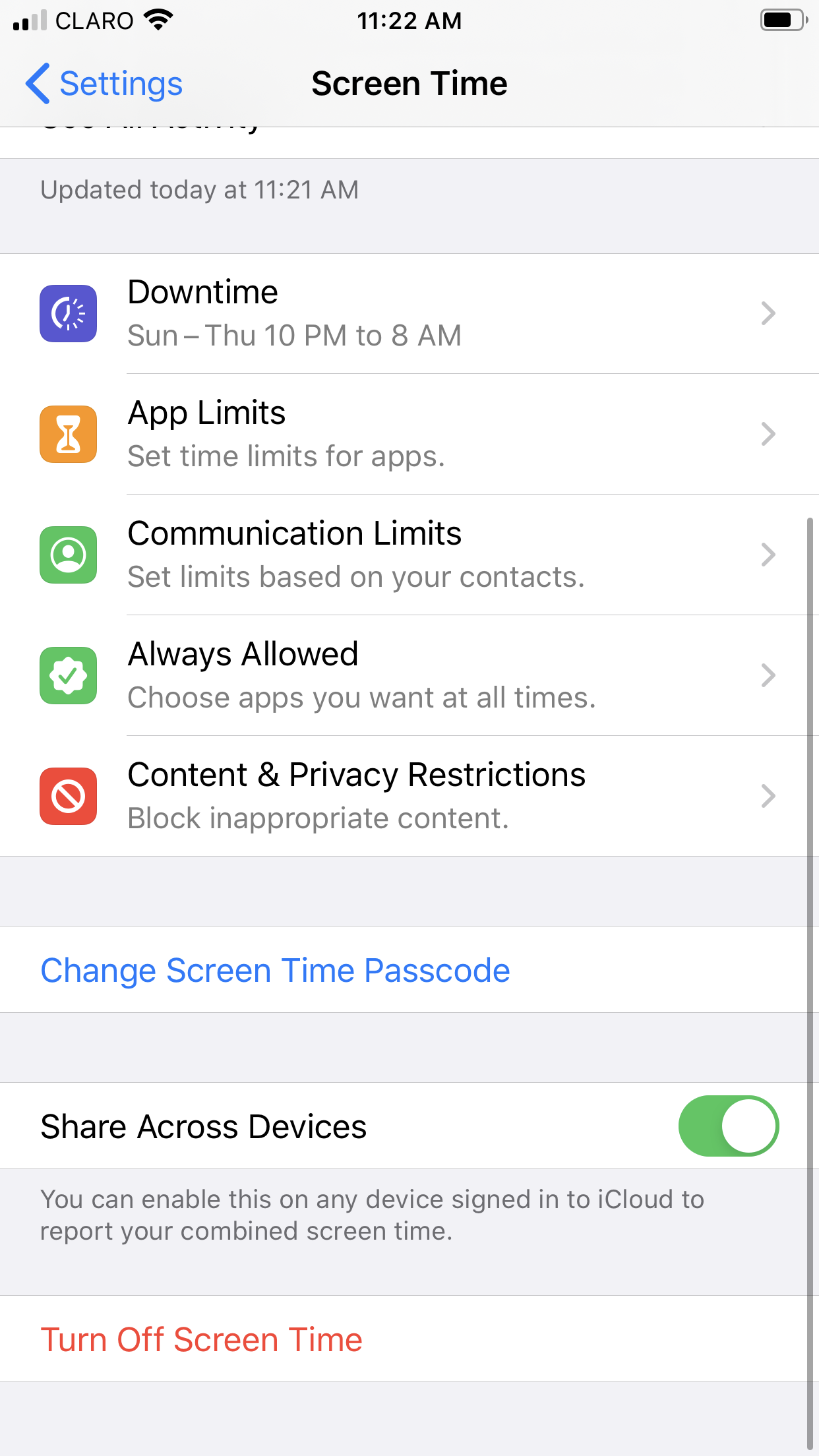 iCloud overrides iPhone screen time setti - Apple Community