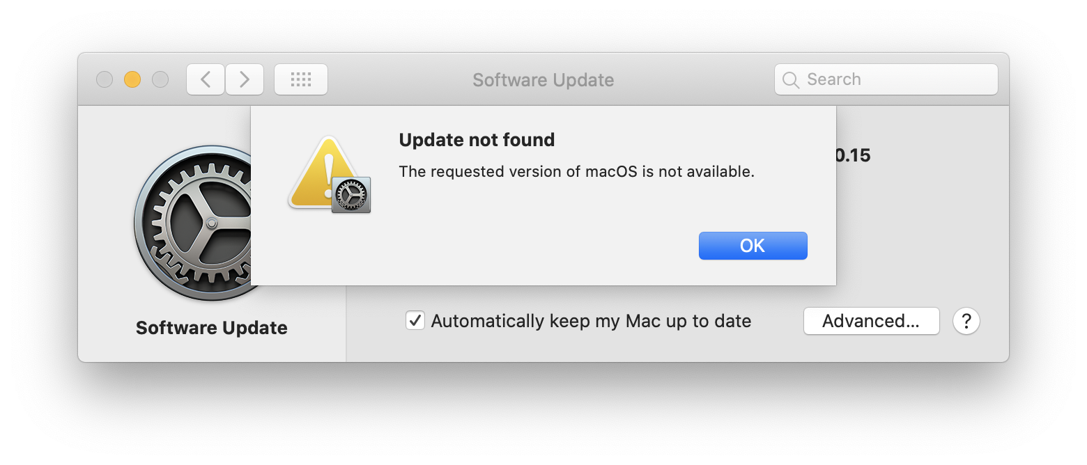BUG: failed to download/update to new version (MacOS Catalina