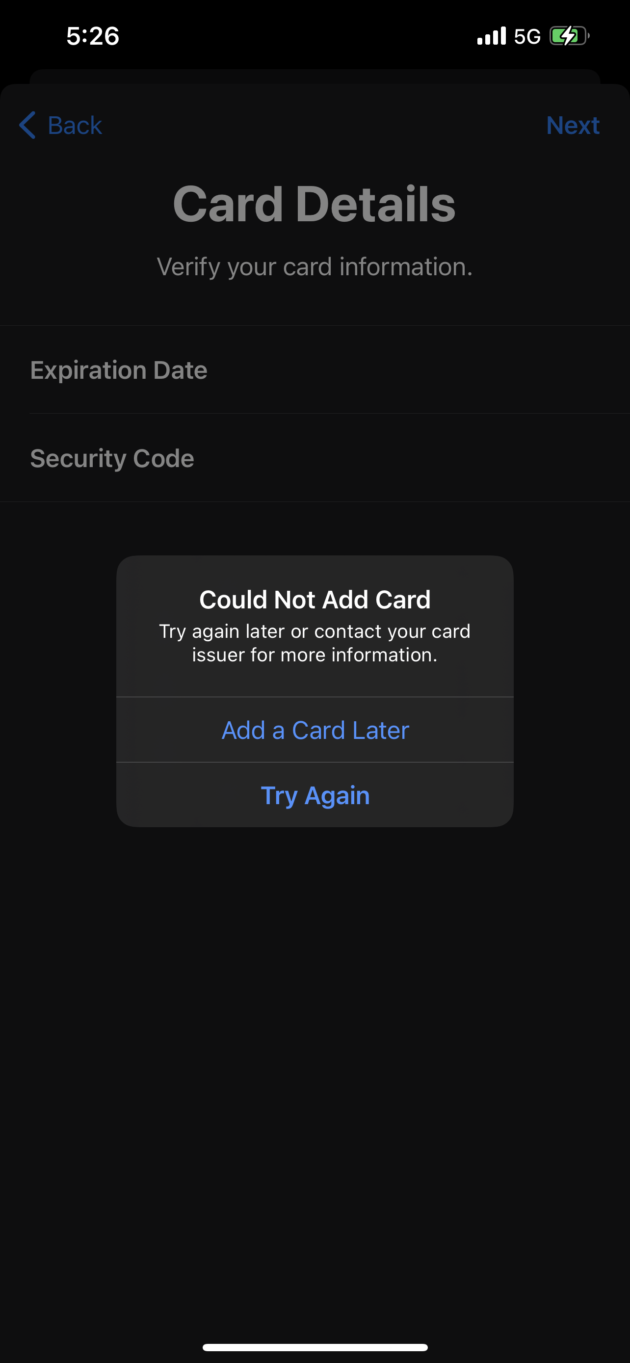 I can't add my debit card to Apple Pay Apple Community