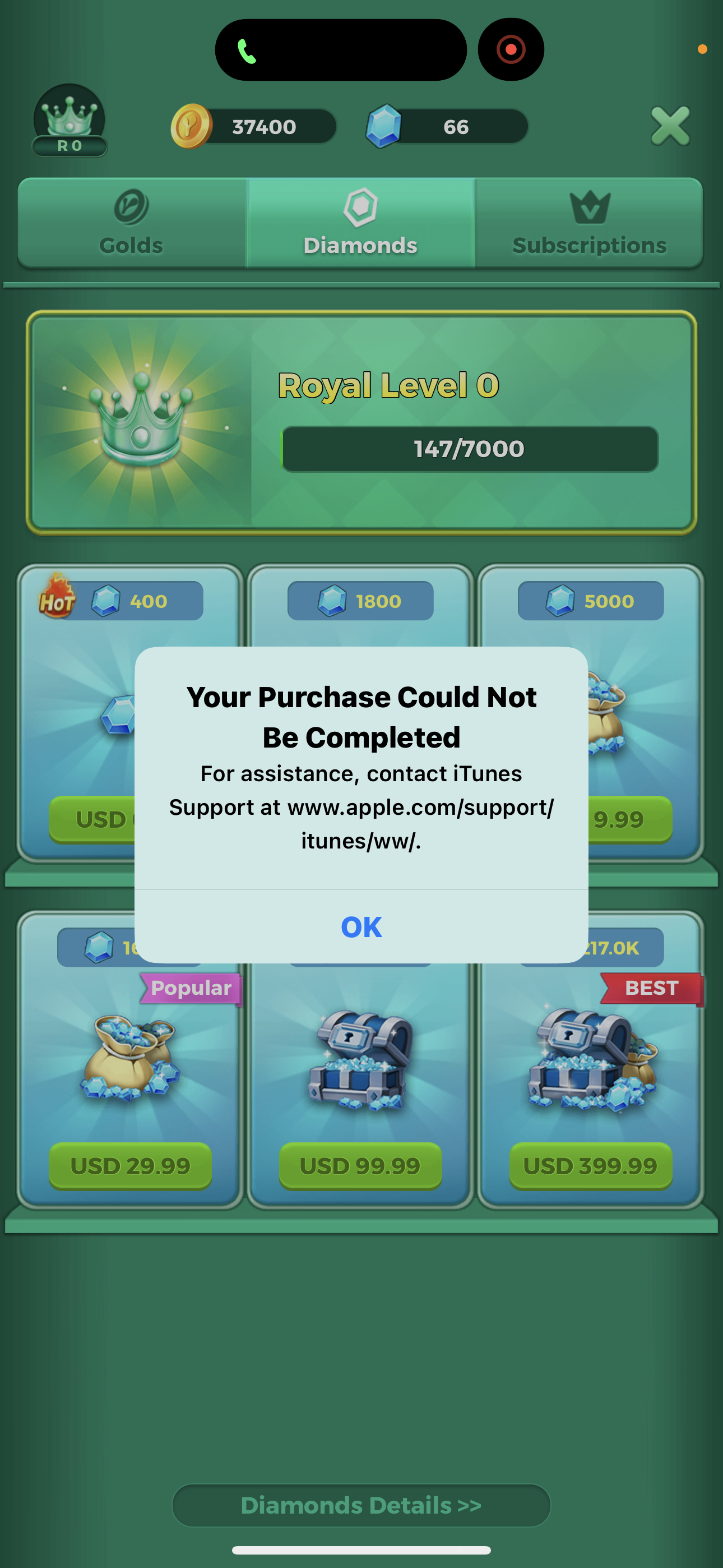 Payment could not be completed - Apple Community