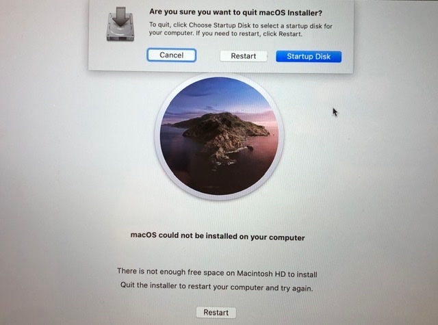 Not enough free space on your disk to ins… - Apple Community