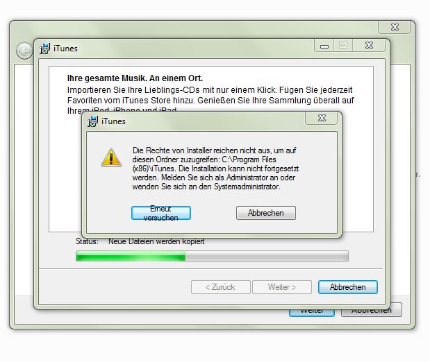 Itunes kann nicht installiert werden