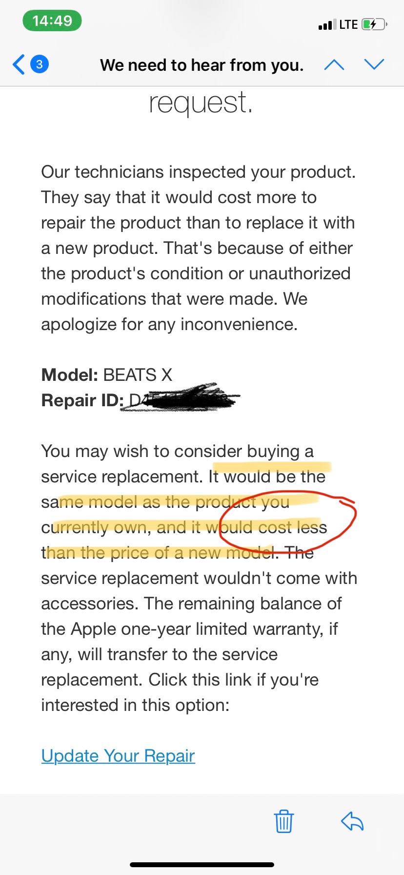 beatsx repair cost