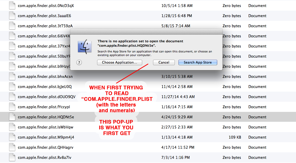 Файл com apple finder plist отсутствует