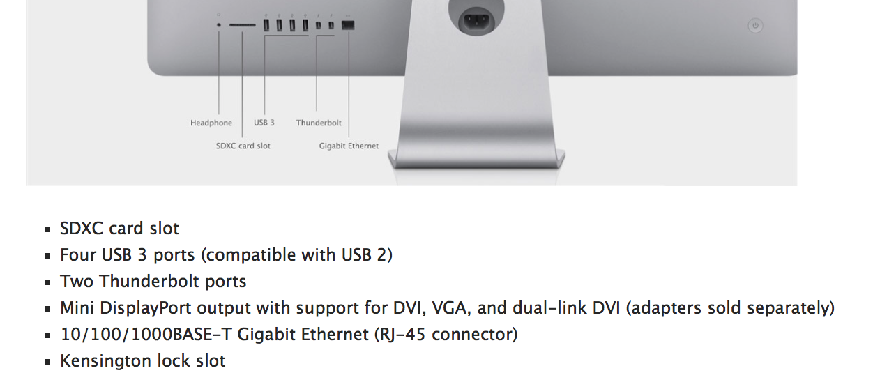 iMac i5 3.2 27-inch (late 2013) ports/man… - Community