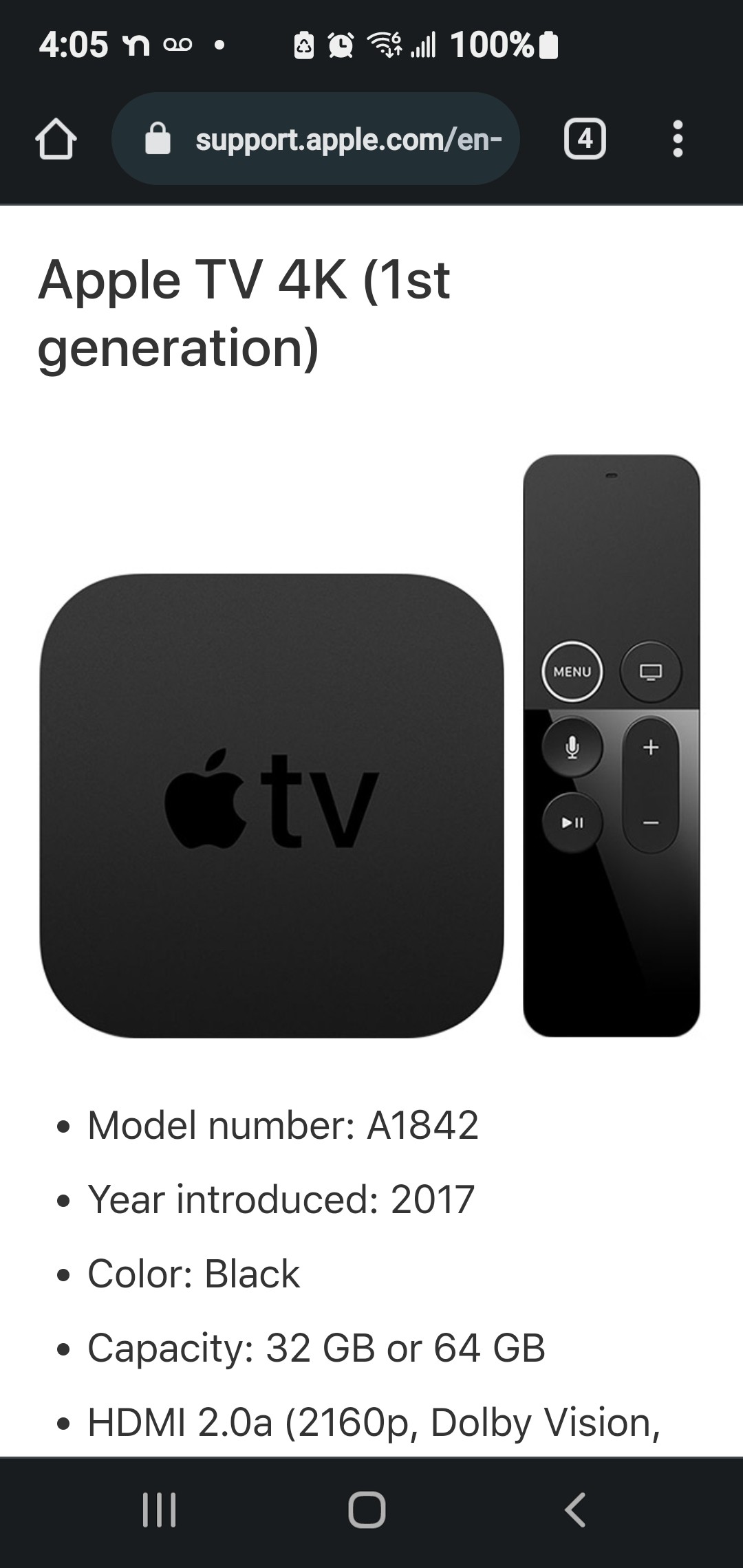 Is my Apple TV device 64GB? - Community