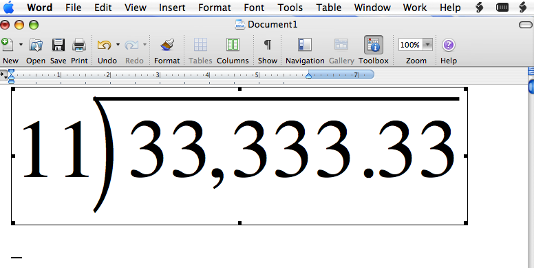 How To Make A Long Division Sign In Word