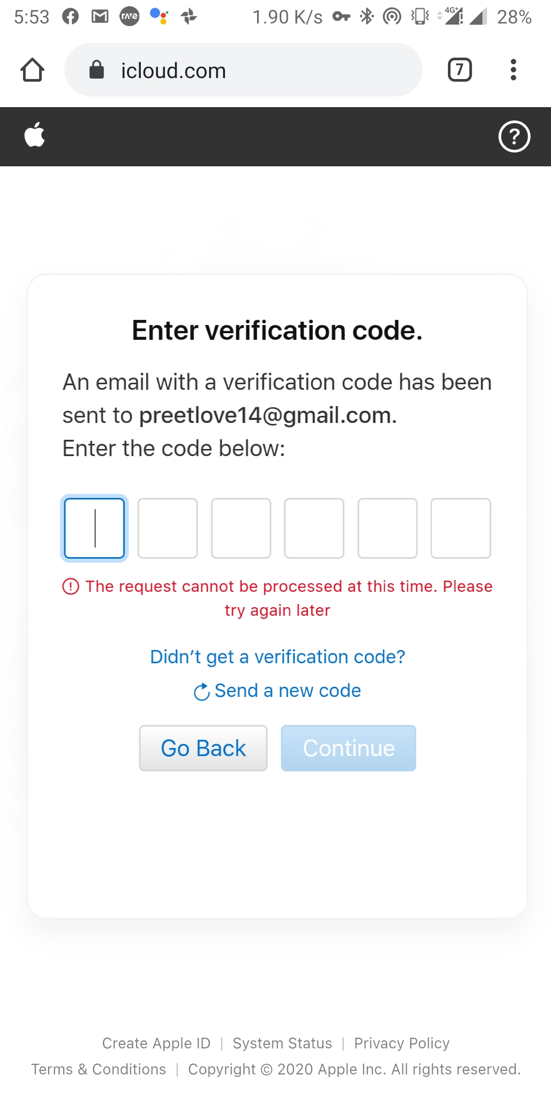 I need to to get my last number code - Apple Community