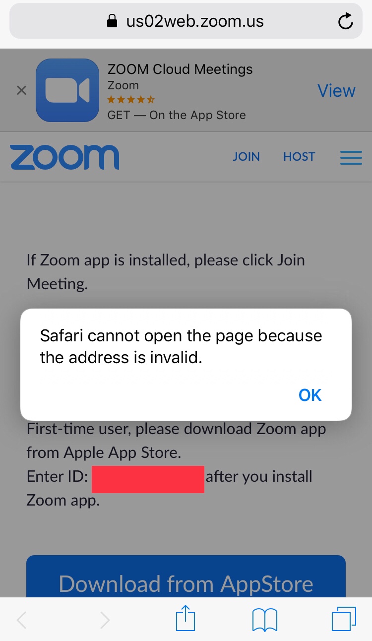 safari can't open zoom meeting