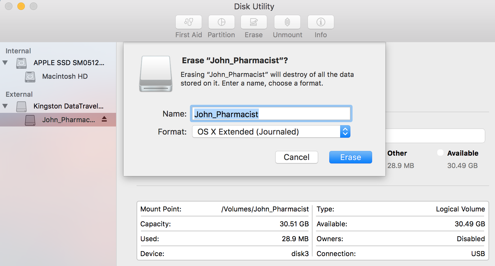 Encrypting a new usb stick. Error message… - Apple Community