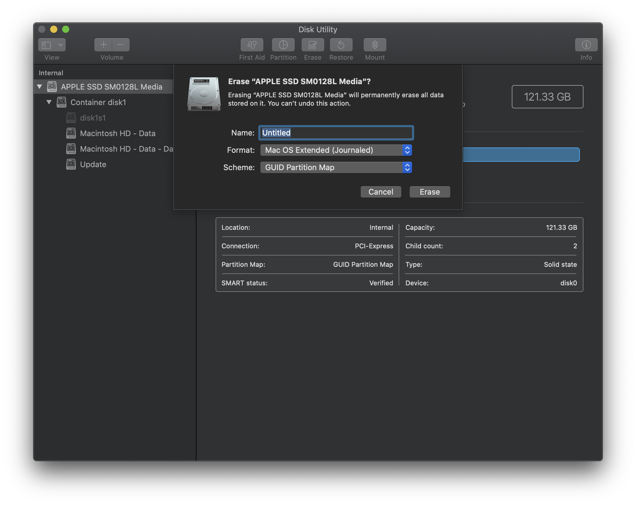 Can't erase my disk in Disk Utility Apple Community