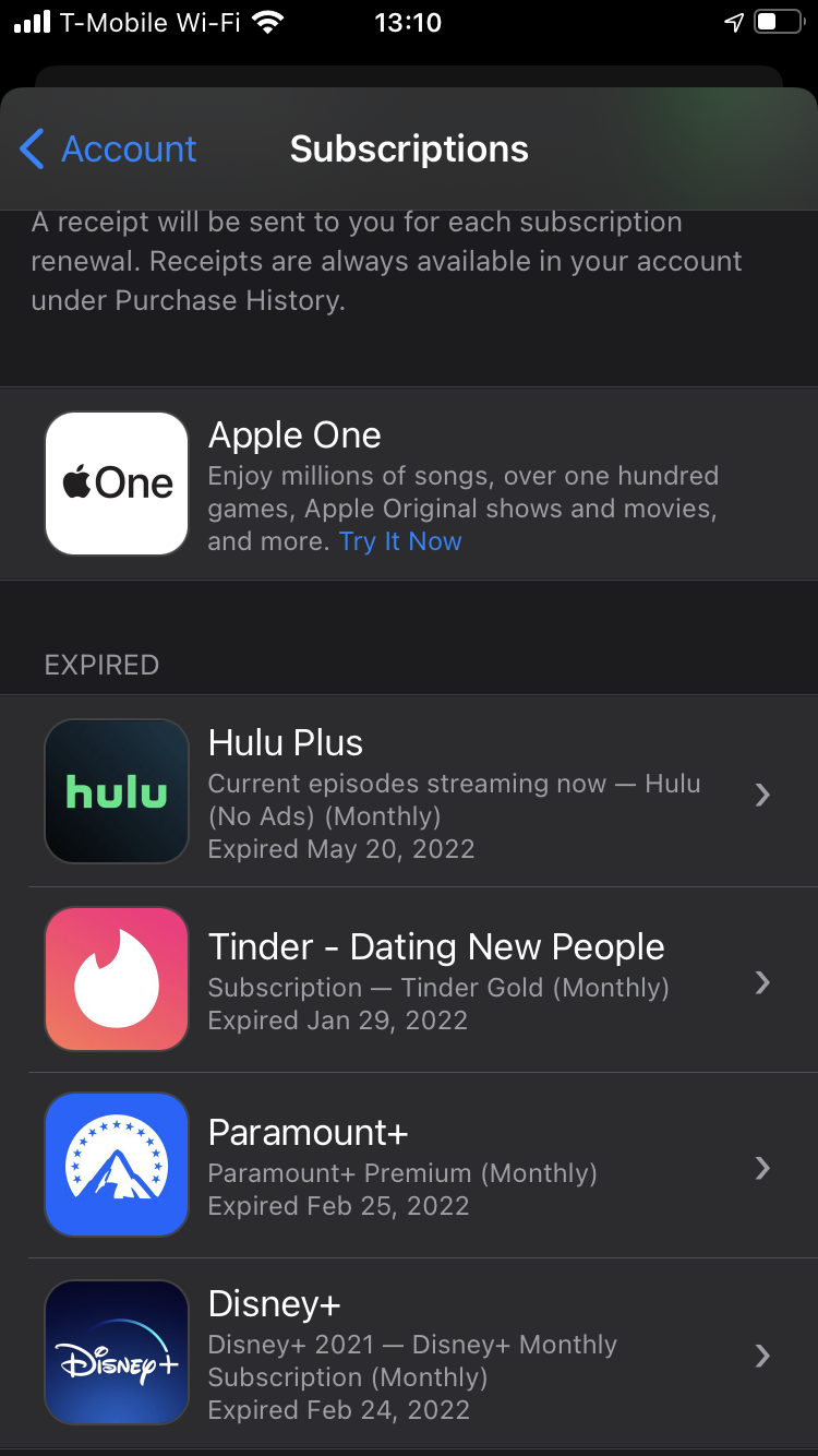 Only expired subscriptions showing - Apple Community