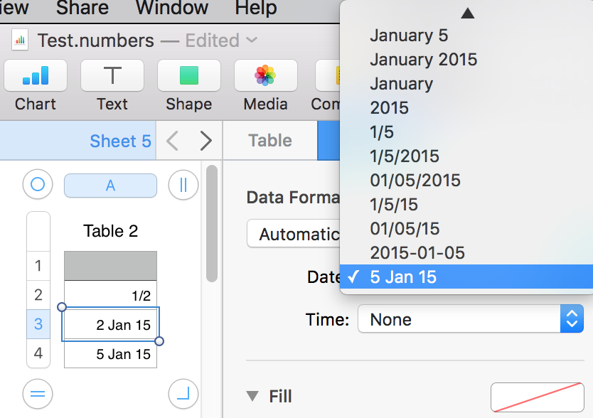 Change date format in Numbers - Apple Community