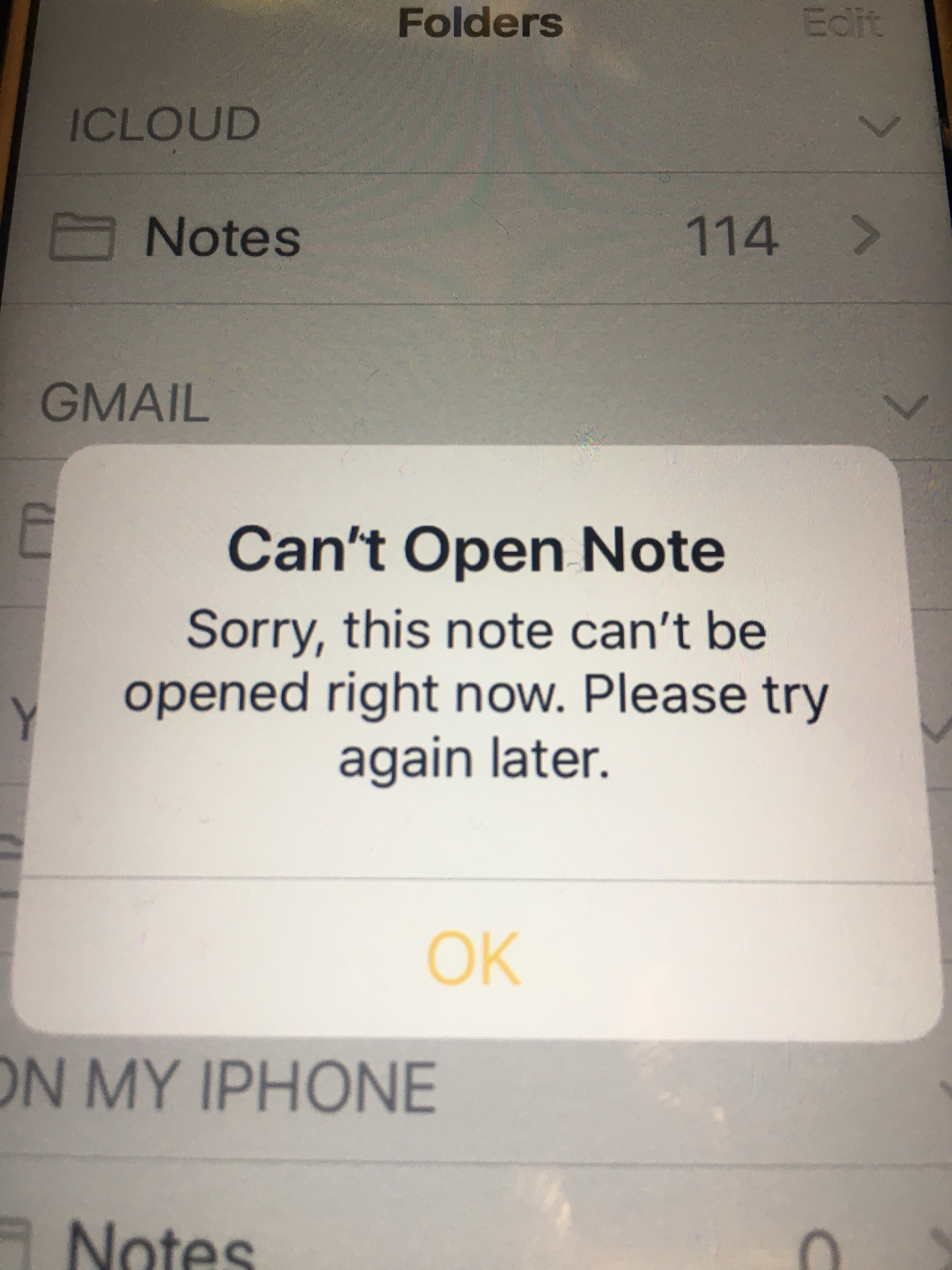 Cant share Notes with recent Apple