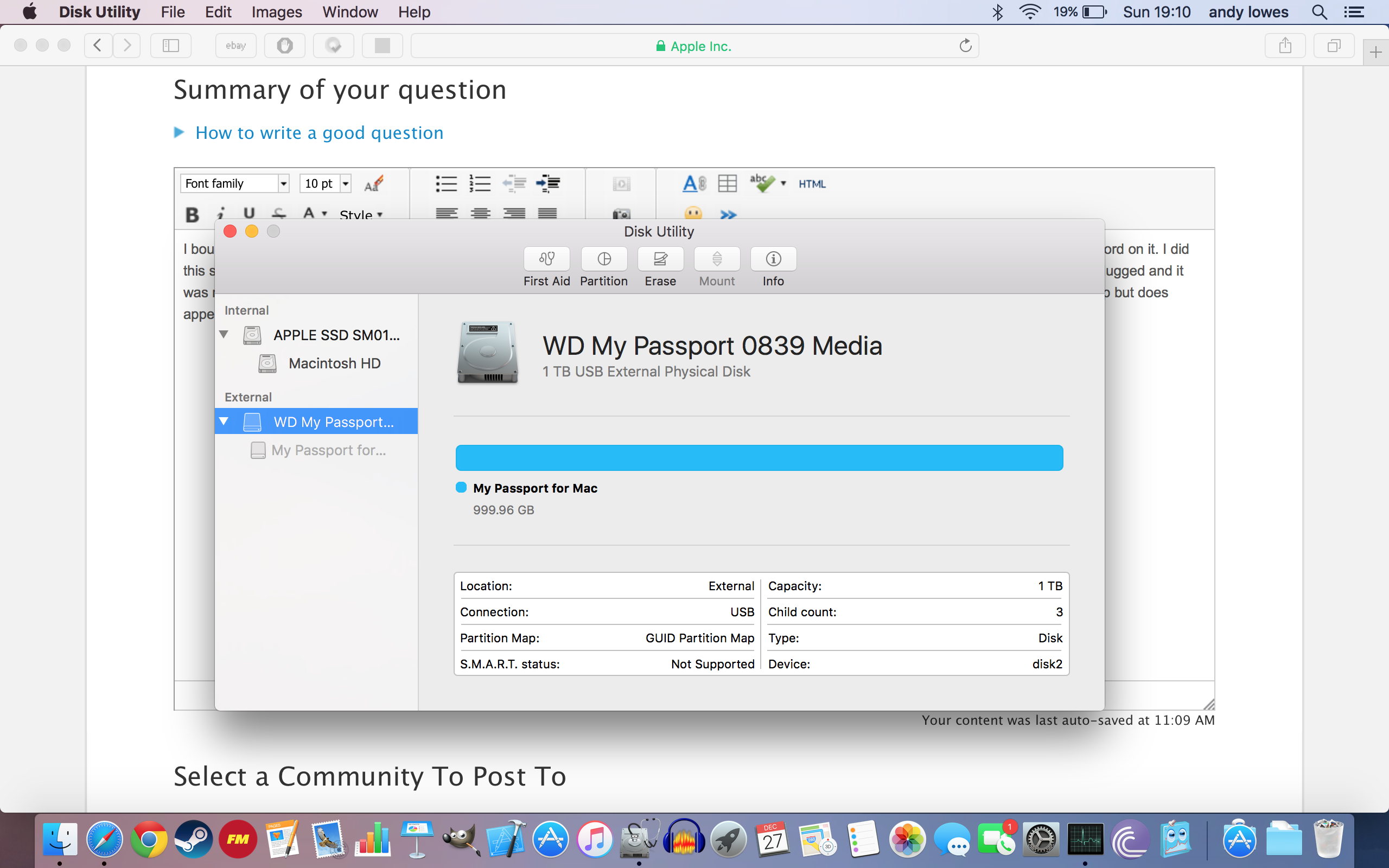 Wd my passport не определяется mac os