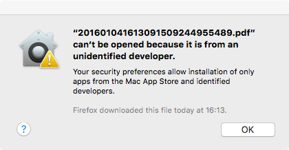 Mac Says Pdf Is App By Unidentified Developer
