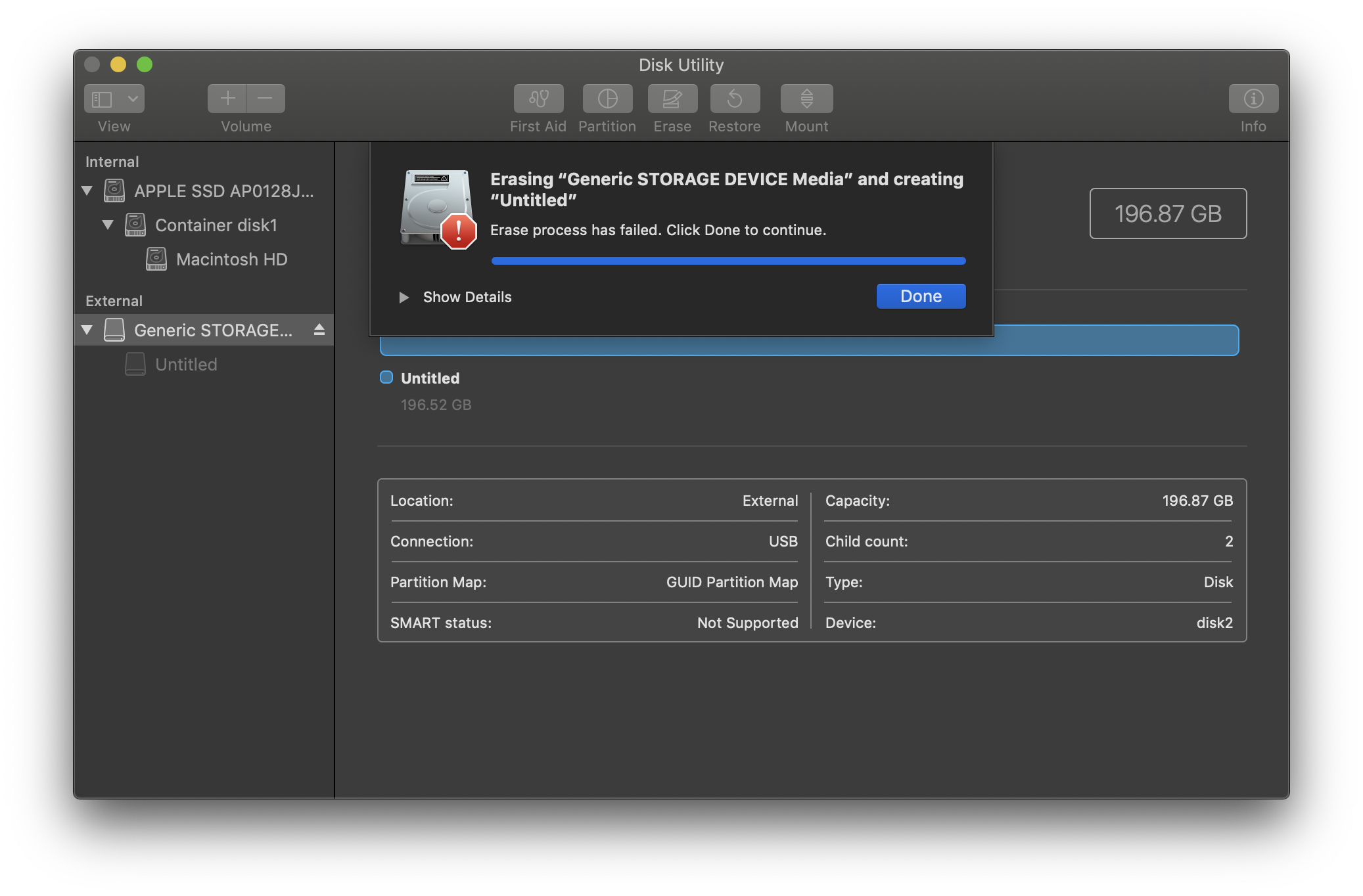 I can not use FIRST AID or ERASE an mirco… Apple Community