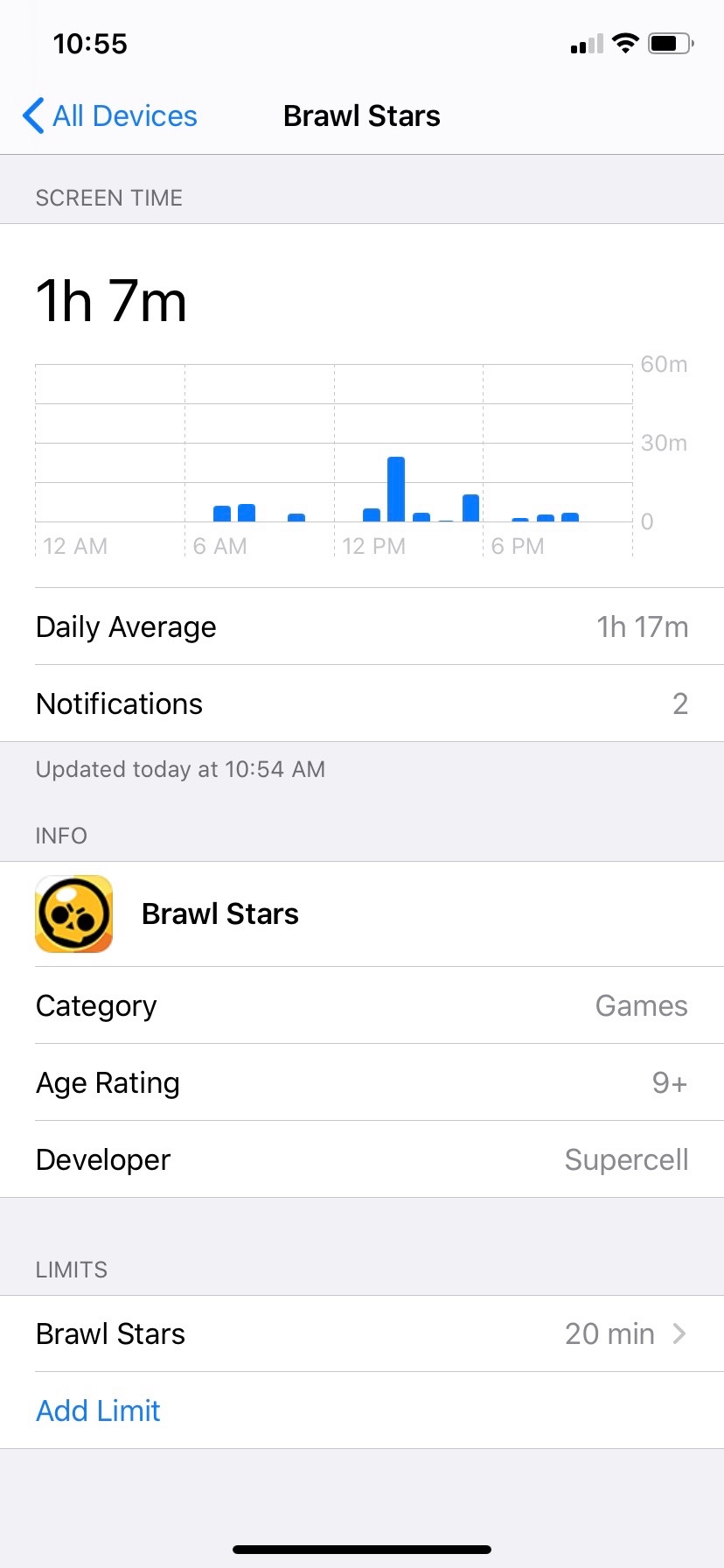 Screen Time And Brawl Stars Apple Community - hours playing time brawl stars