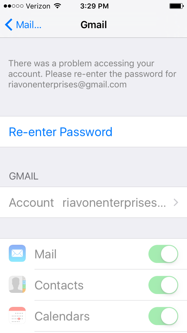 Can T Re Enter My Gmail Password Setting Apple Community