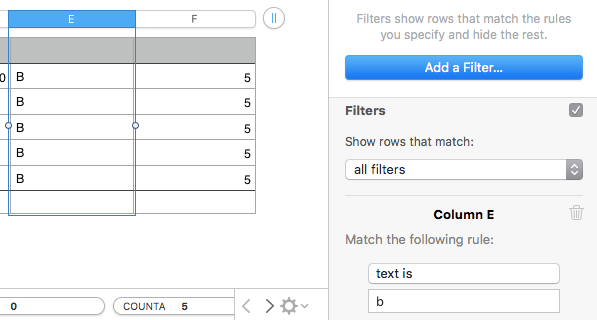 Any way to get a count of filtered rows Apple Community