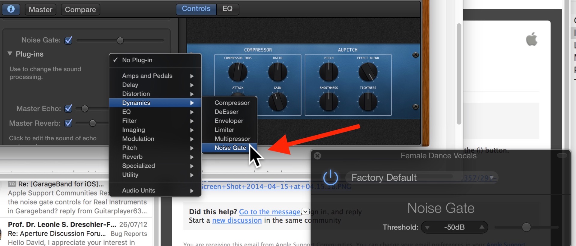 Can't use noise gate in Garageband 10 Apple Community