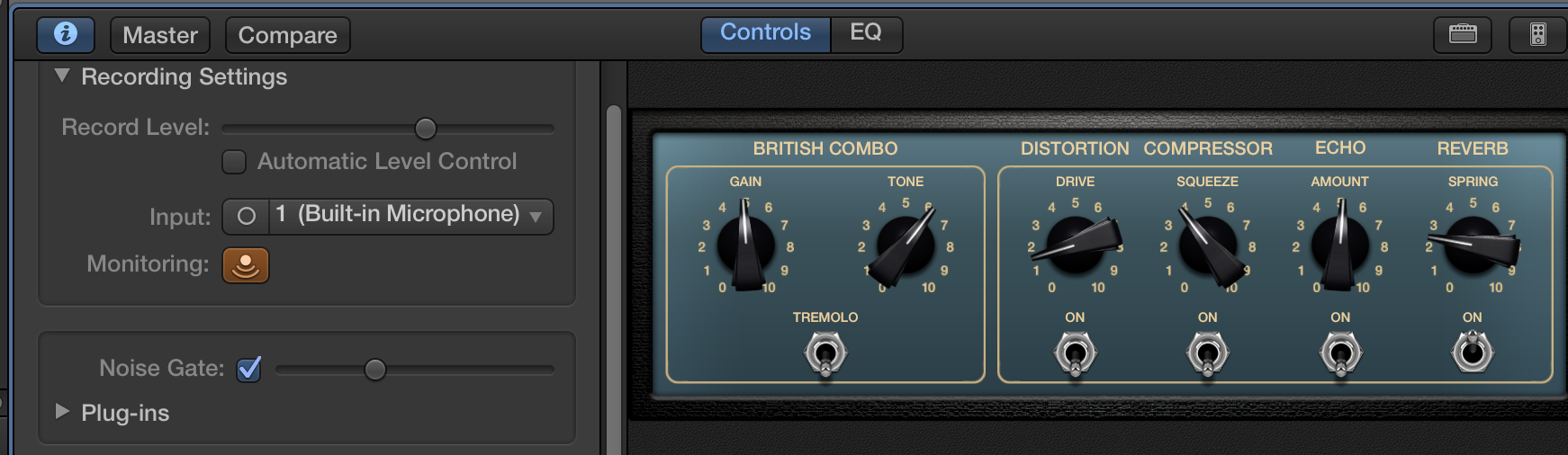 Can't use noise gate in Garageband 10 Apple Community