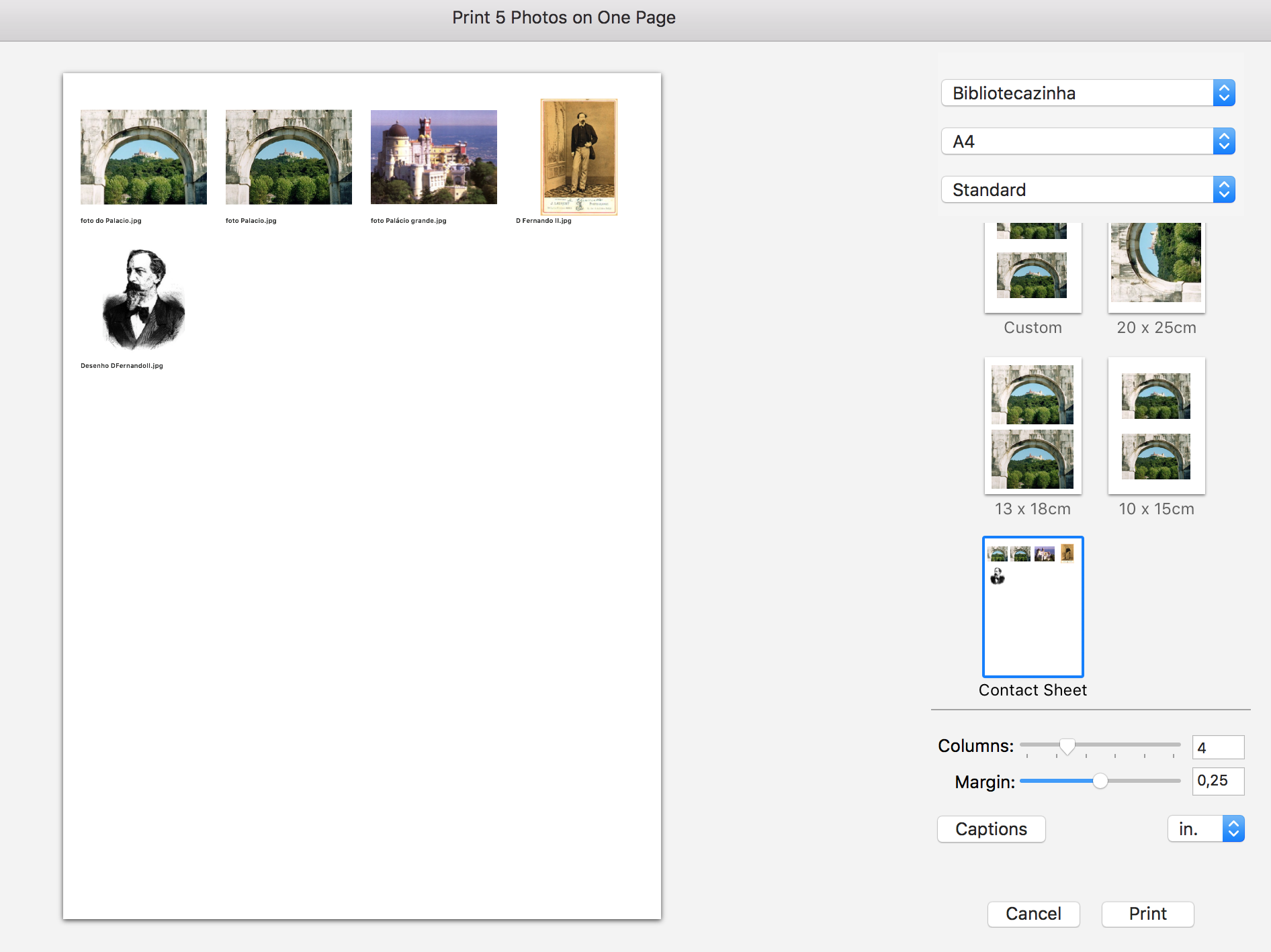 Printing Contact Sheets Apple Community