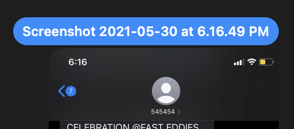 iPhone screenshot sends timestamp with te Apple Community