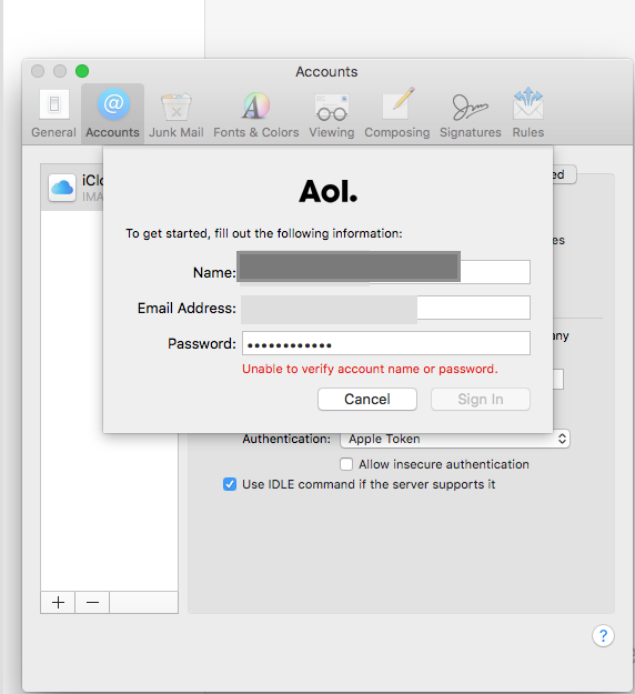 Aol desktop el capitan mac