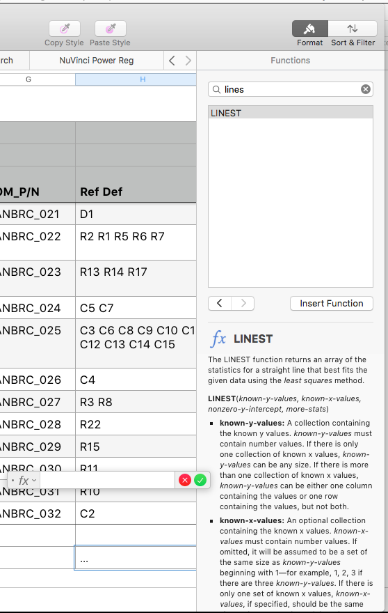 how to activate an array like LINEST Apple Community