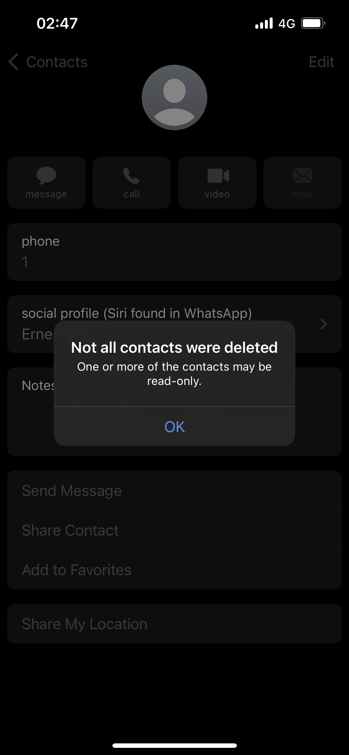 Why am I not able to delete a contact fro… Apple Community