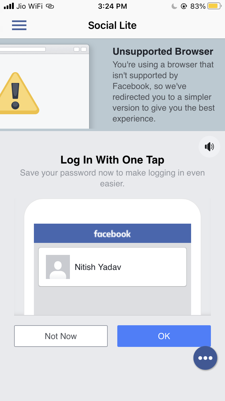 i can't login my facebook from facebook a… - Apple Community
