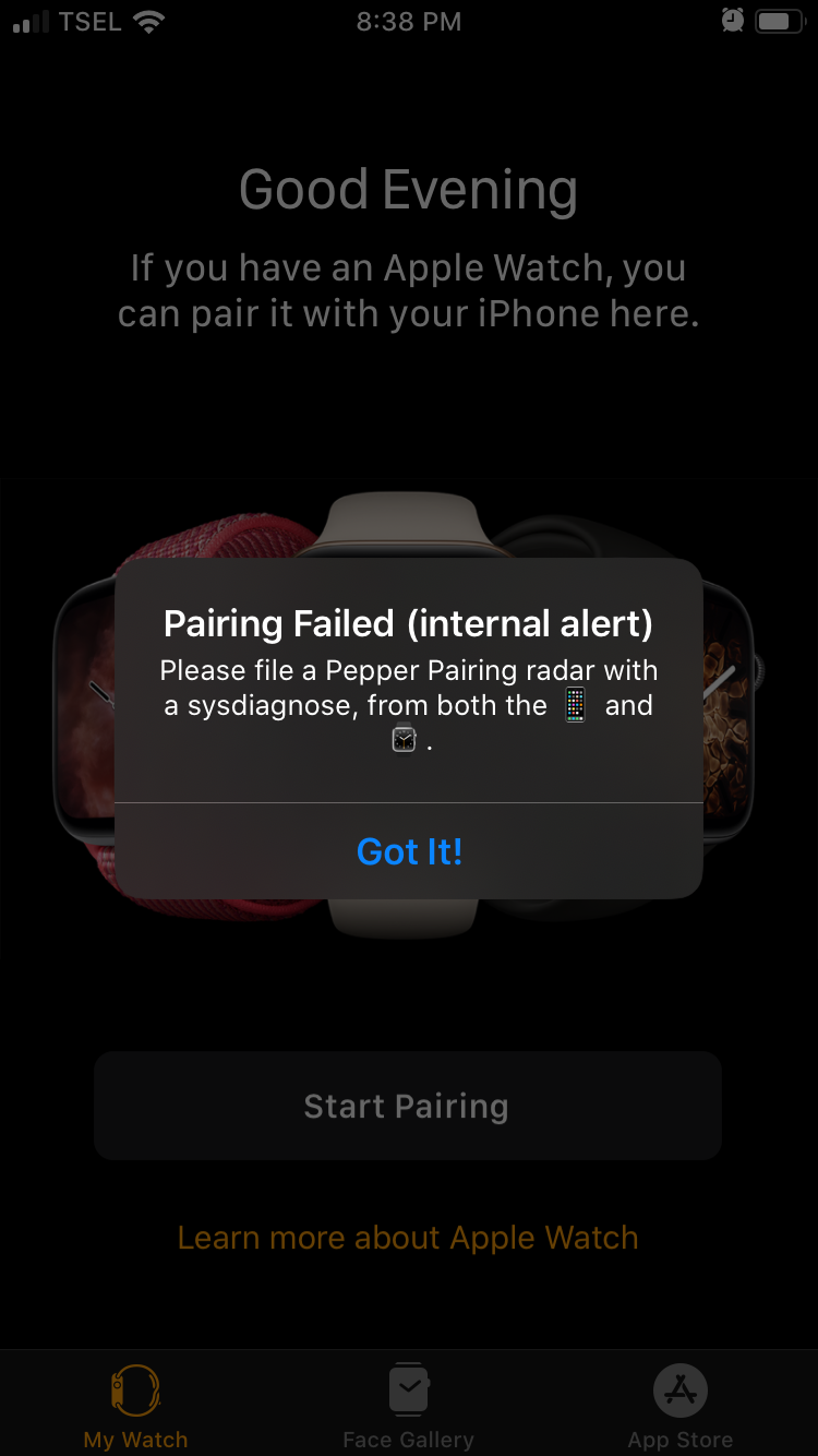 Apple watch pairing failed best sale