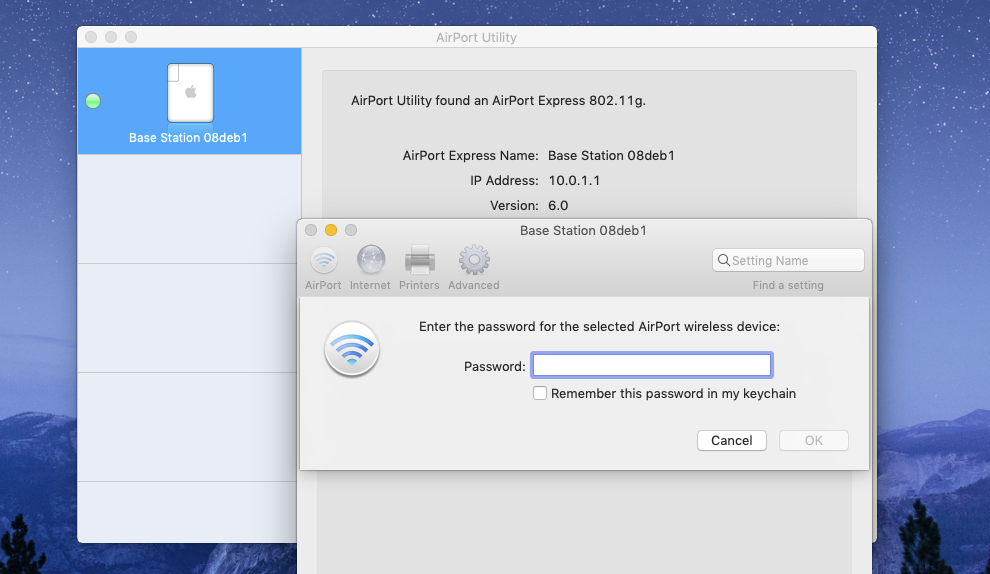 what is the default password for airport … - Apple Community