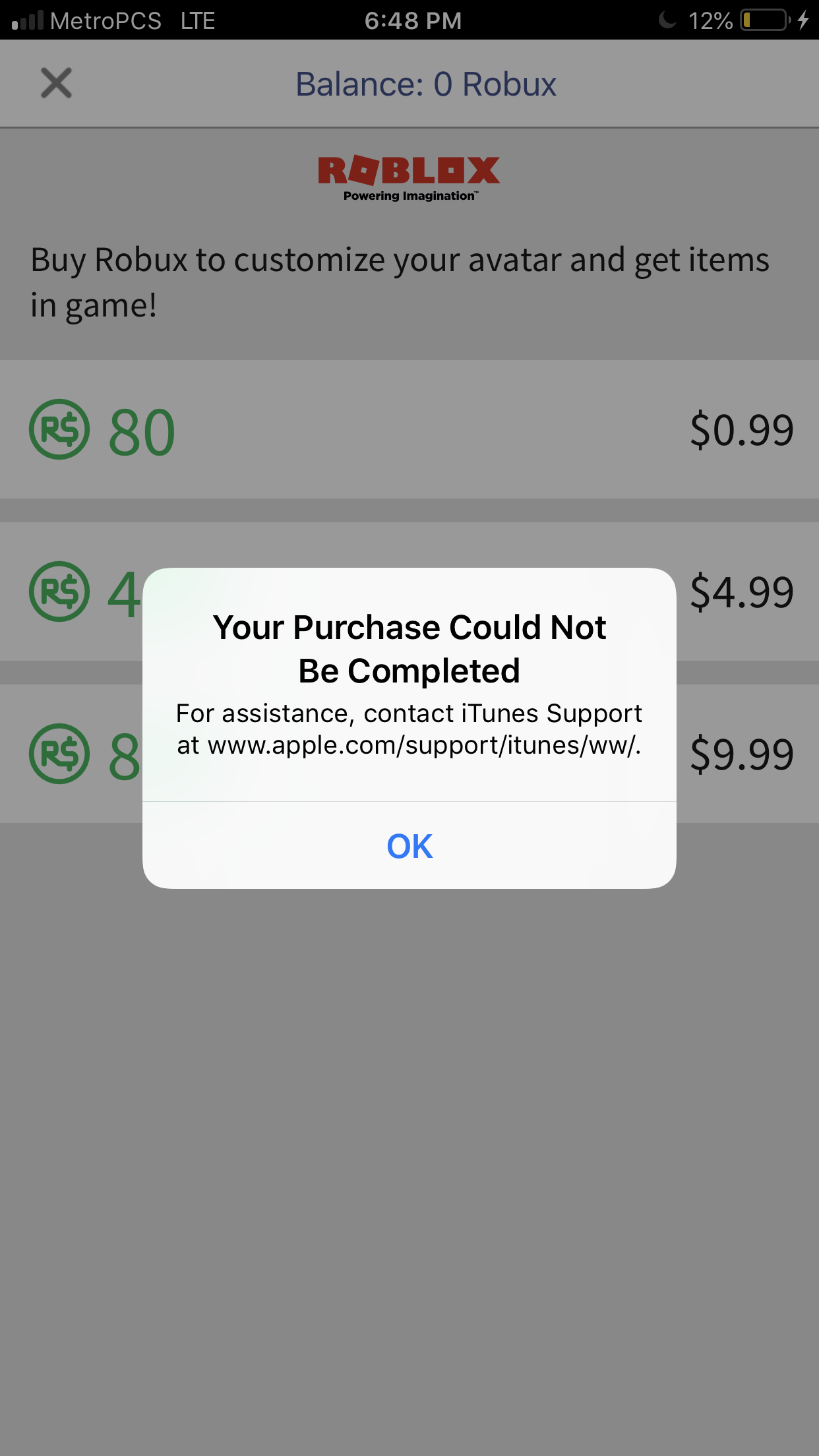 Help Apple Community - my robux card didnt work