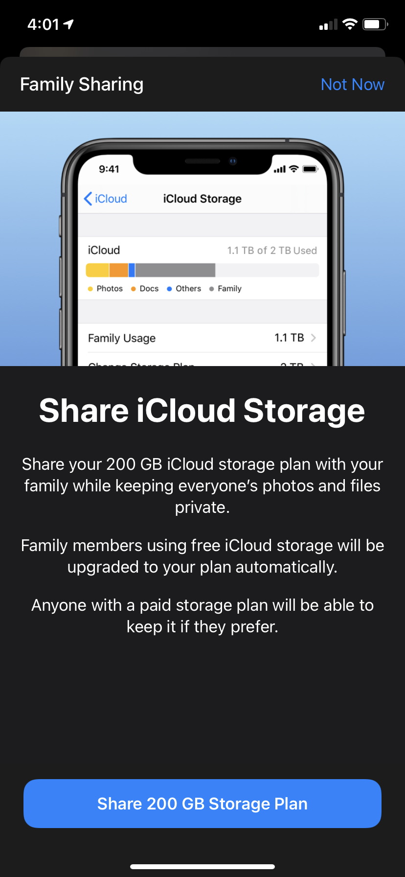 Family Sharing ICloud Storage Not Working Apple Community