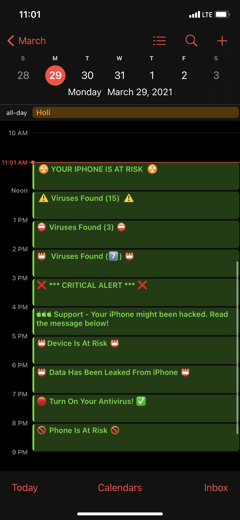 “Virus Found” added to my Apple calendar Apple Community