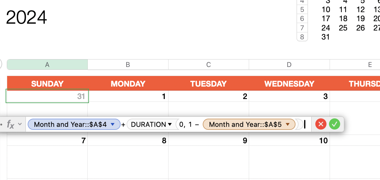 creating dynamic calendar in Numbers - Apple Community