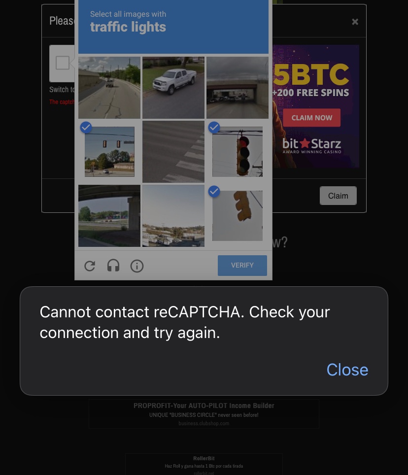 When logging into an account w/ recaptcha - Website Bugs