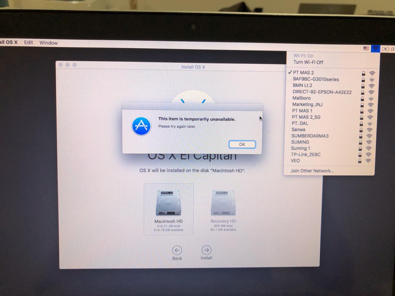 Reload os x from usb