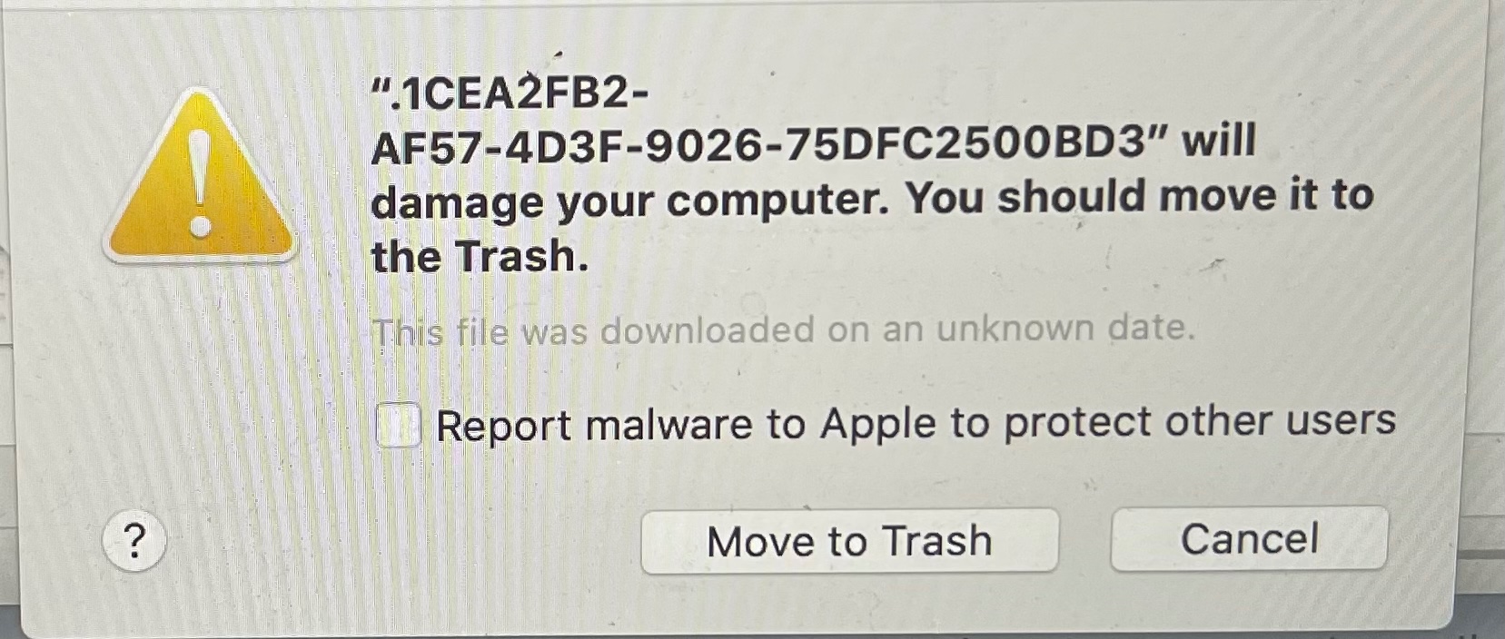 File will damage computer, move to trash Apple Community