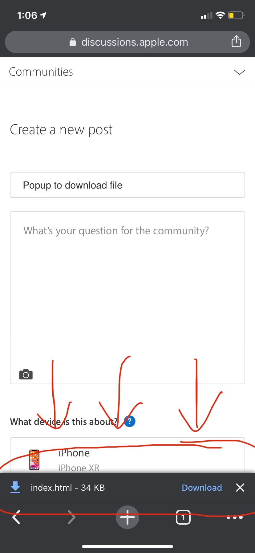 Popup To Download File Apple Community