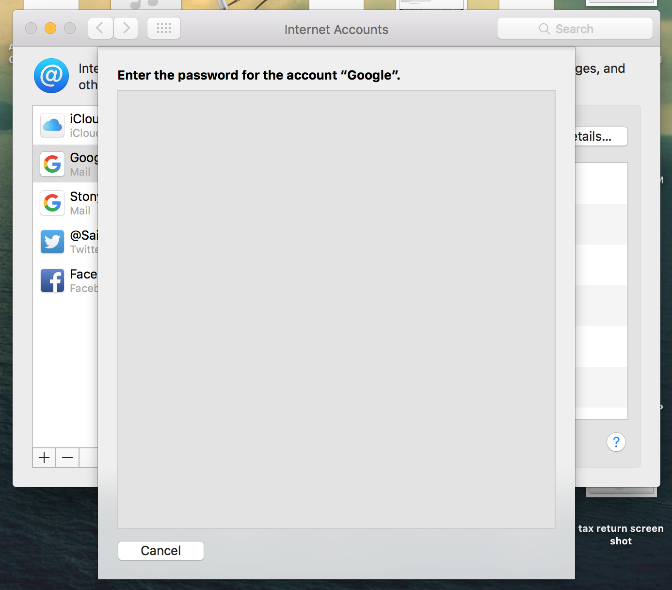 how to prevent icloud from asking for a password in mac osx yosemite