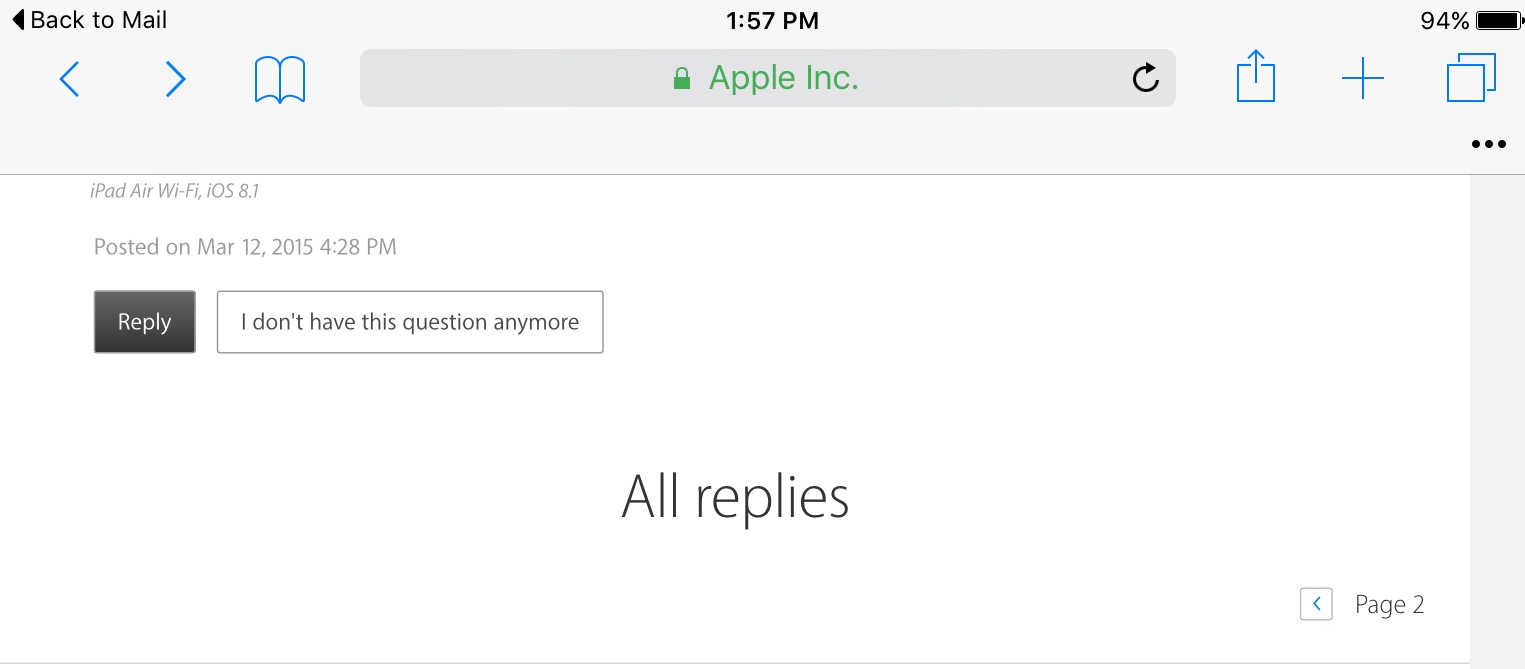 Safari iPad Favorites Toolbar Disappeared Apple Community