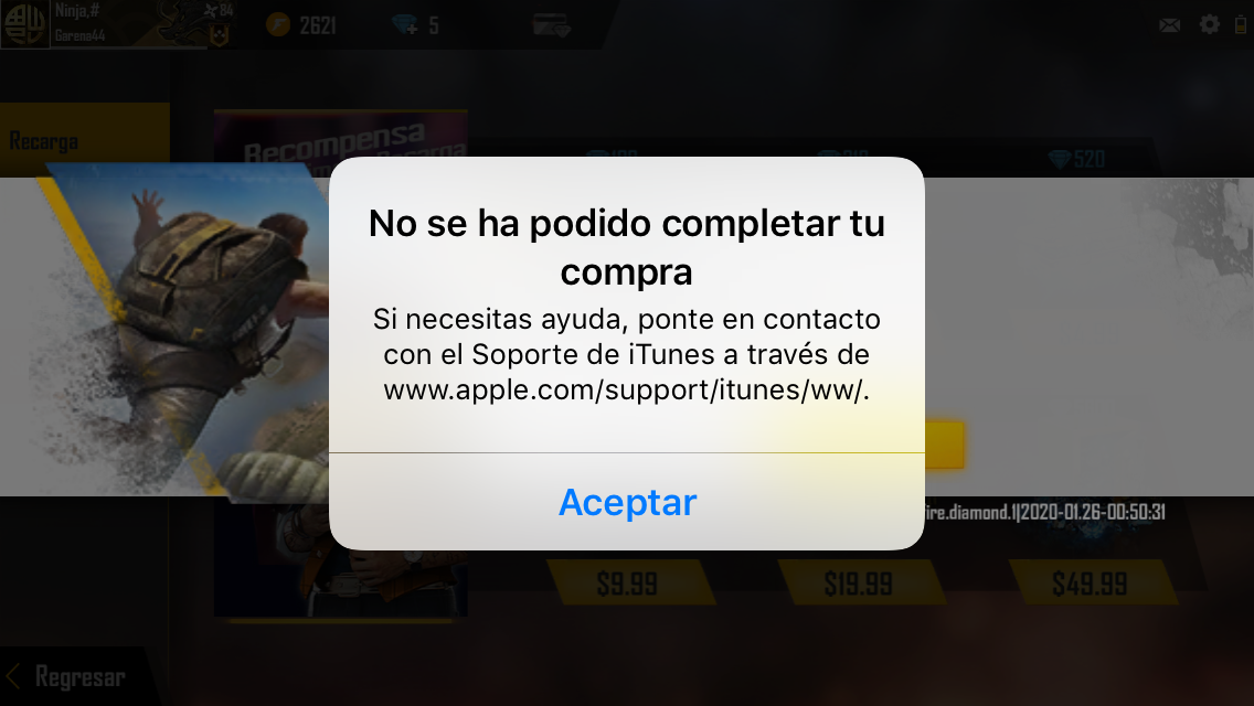 No se ha podido completar tu compra