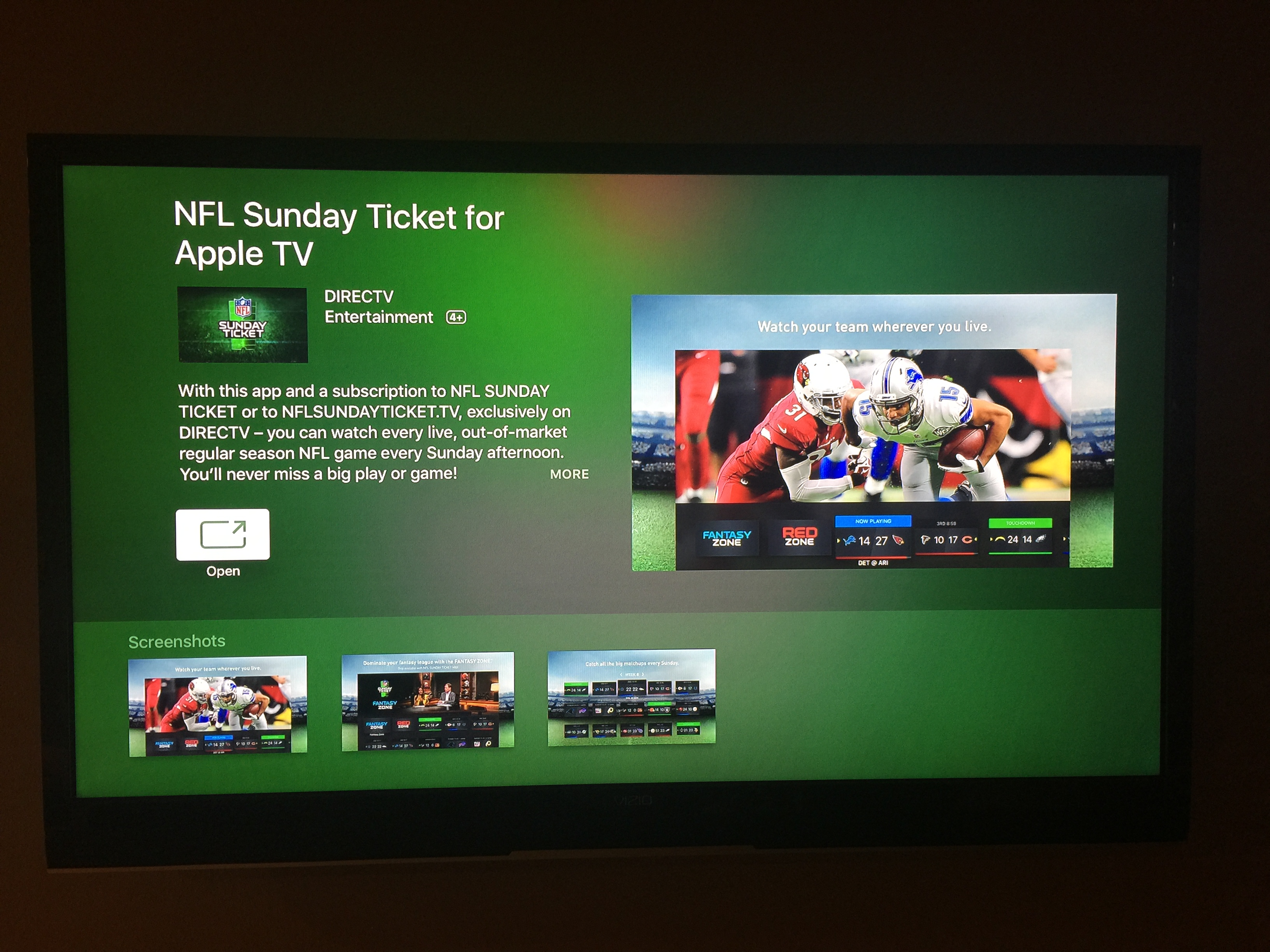 NFL Sunday Ticket on Apple tv 4, Wheres …