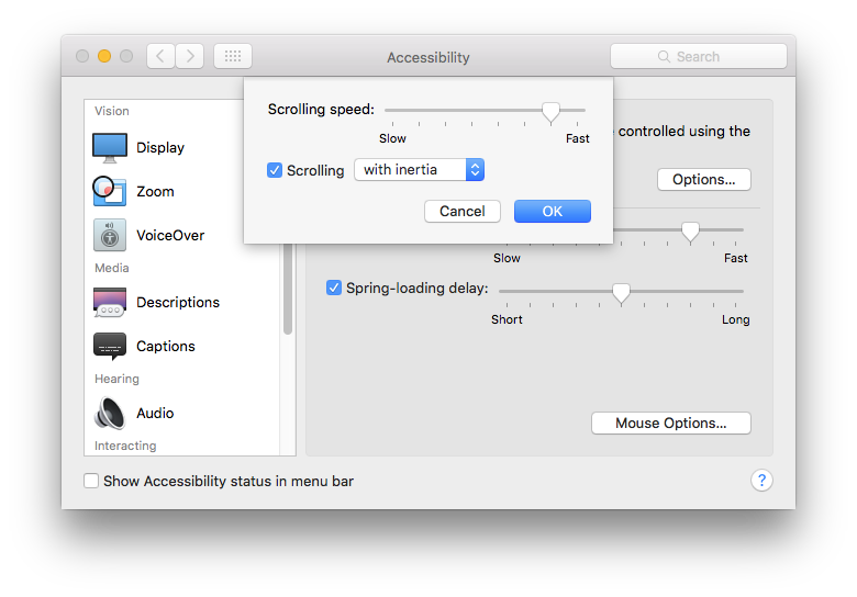 Scrolling and Inertia Settings - Apple Community