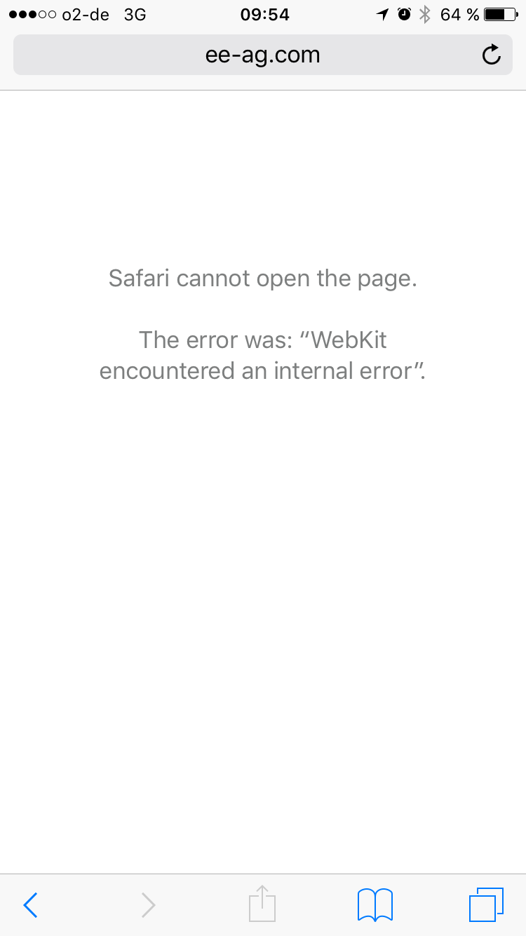 Safari cannot open the page. (The error w… - Apple Community