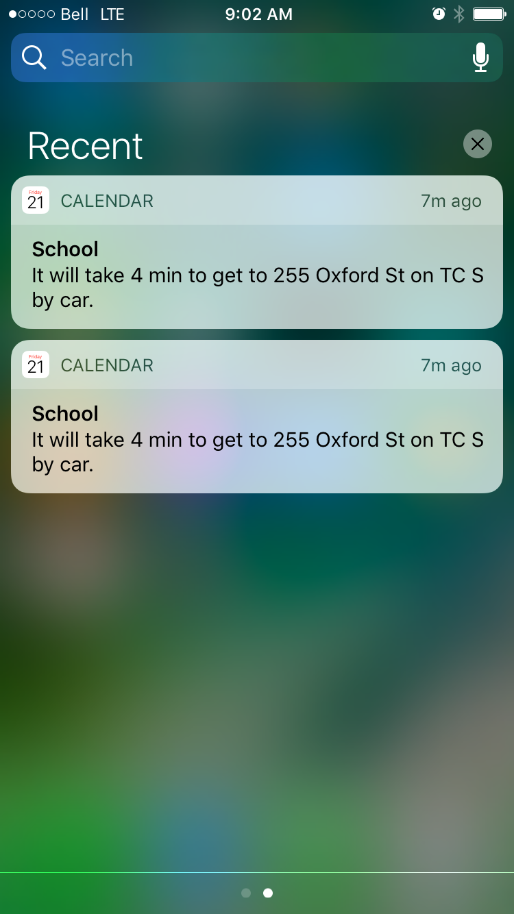 Time to Leave Notifications (x2) Apple Community