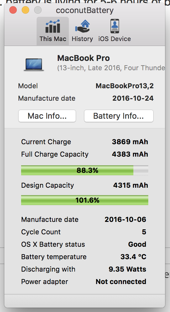 macbook pro touchbar battery is… -